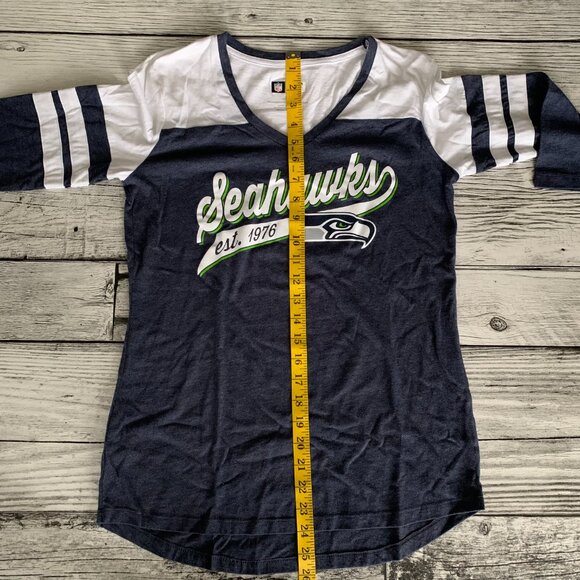 Seattle Seahawks T Shirt 3/4 Sleeve NFL Team Apparel Football Casual Top - Picture 12 of 13